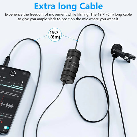 BOYA  BY-M1 Pro II - Lavalier Auxiliary Noise Cancelling Omnidirectional Microphone (Black)