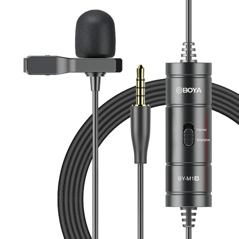 BOYA BY-M1S Professional Lavalier Lapel Microphone Omnidirectional Condenser Mic