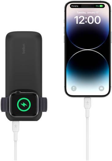 Belkin BoostCharge ProFast Wireless Charger for Apple Watch + Power Bank 10K (Black)