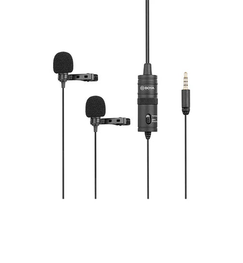 BOYA BY-M1DM Dual Lavalier Universal Auxiliary Omnidirectional Microphone