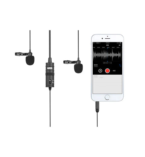 BOYA BY-M1DM Dual Lavalier Universal Auxiliary Omnidirectional Microphone