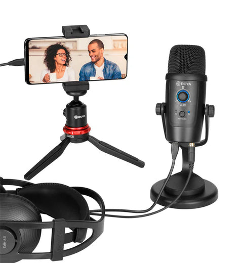 BOYA BY-PM500 USB Microphone Compatible with C-Type Smartphones, Computers with USB Port