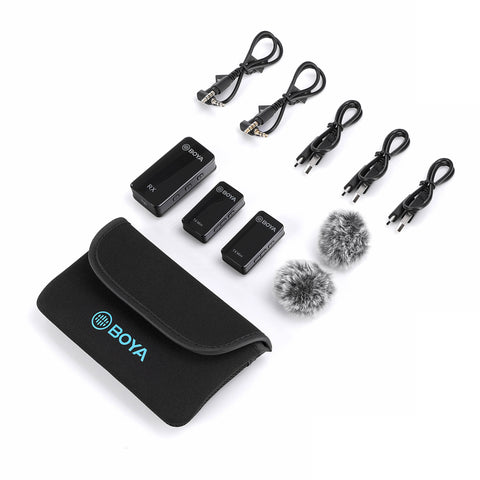 BOYA  BY-XM6-S2  2.4GHz Dual-Channel Rechargeable Wireless Lavalier Microphone