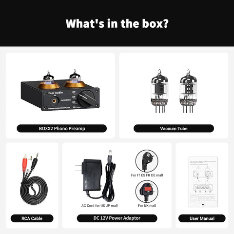 Fosi Audio Box X2-12V MM Turntable Phono Preamplifier