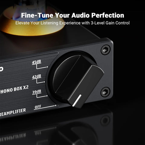 Fosi Audio Box X2-12V MM Turntable Phono Preamplifier