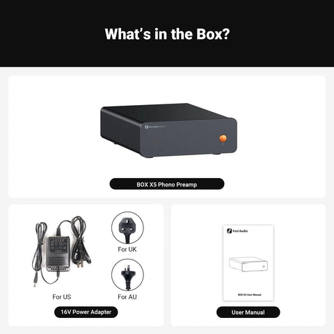 Fosi Audio Box X5-16V  Hi-Fi Phono Preamplifier