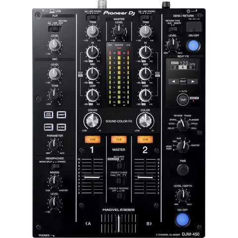 Pioneer DJM-450 2-channel DJ mixer with Beat FX (Black)