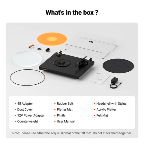 Fosi Audio Luna3 Hi-Fi Belt-Drive Turntable