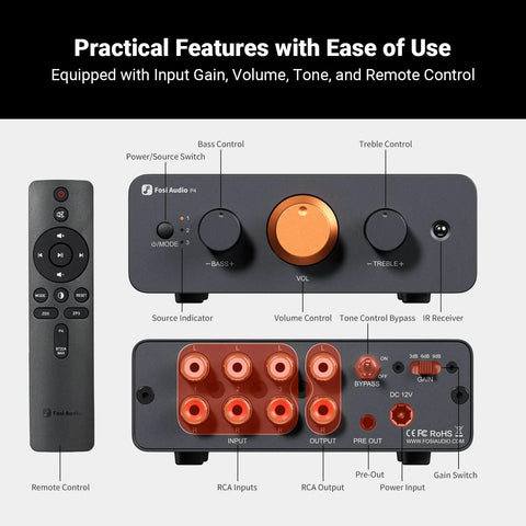 Fosi Audio P4 Mini  Stereo Preamplifier