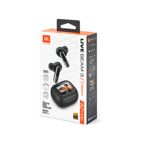 JBL Live Beam 3 True wireless Adaptive Noise Cancelling Earbuds with 10mm Dynamic Driver, JBL Signature Sound (Black)