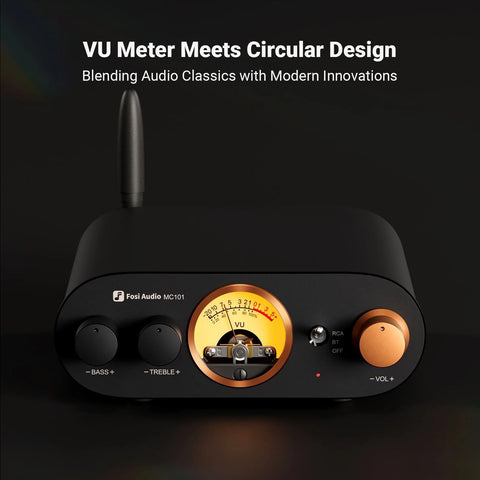 Fosi Audio MC101-24V 2 Channel Class-D Stereo Amplifier with VU & Bluetooth