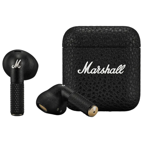 Marshall Minor IV  Earbuds with 12 mm Drivers, IPX4 in Earbuds, Wireless Playtime (Black)