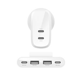Belkin BoostCharge Pro USB-C® Wall Charger with PPS 60W + 4-Port USB Power Extender