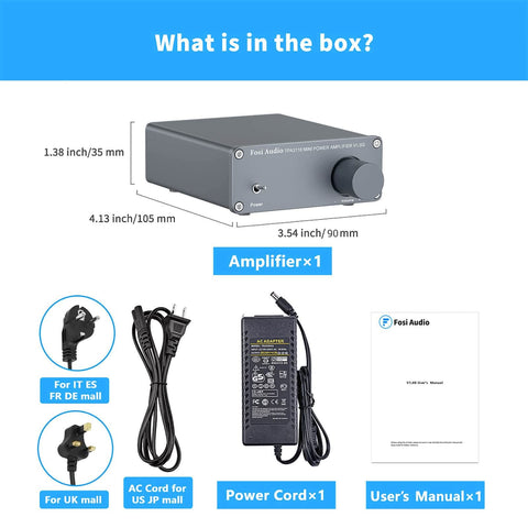 Fosi Audio V1.0G-19V 2.0 Channel Mini Stereo Audio Amplifier