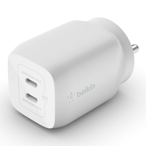 Belkin BoostCharge Pro Dual USB-C GaN Wall Charger with PPS 65W