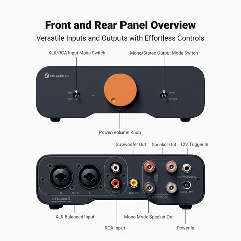 Fosi Audio ZA3-48V Balanced Stereo Amplifier